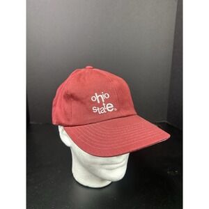 Vintage Starter Ohio State Buckeyes Leather Strapback Hat Cap Embroidered
